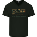 Fathers Day Dadalorian Funny Dad Daddy Mens V-Neck Cotton T-Shirt Black