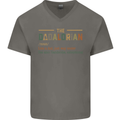 Fathers Day Dadalorian Funny Dad Daddy Mens V-Neck Cotton T-Shirt Charcoal