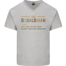 Fathers Day Dadalorian Funny Dad Daddy Mens V-Neck Cotton T-Shirt Sports Grey