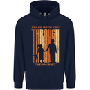Fathers Day Daddy & Daughter Dad Papa Mens 80% Cotton Hoodie Navy Blue