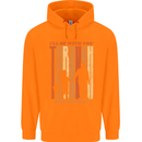 Fathers Day Daddy & Daughter Dad Papa Mens 80% Cotton Hoodie Orange