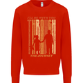 Fathers Day Daddy & Daughter Dad Papa Mens Sweatshirt Jumper Bright Red