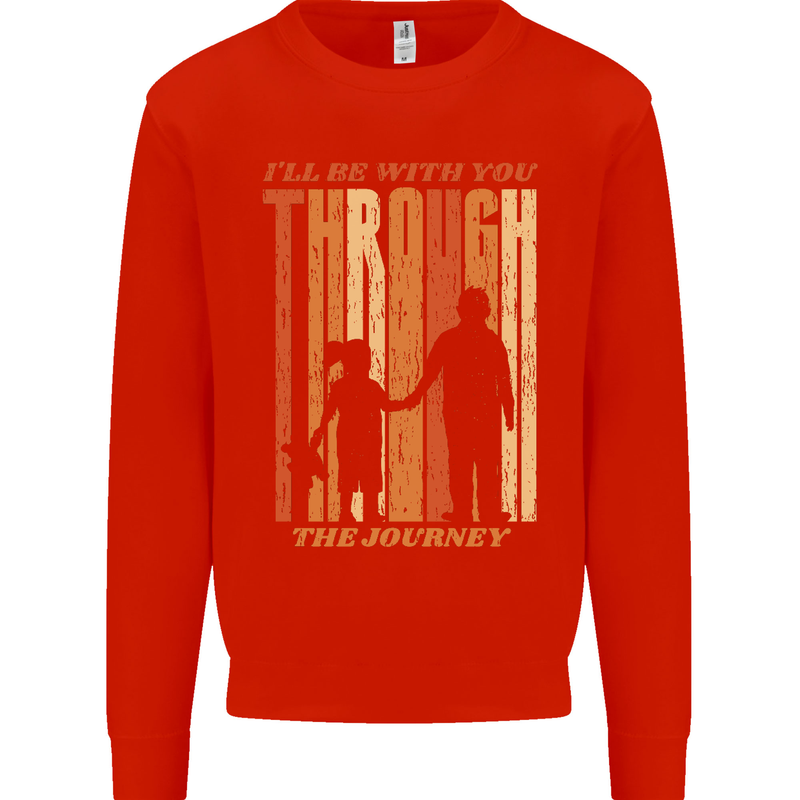 Fathers Day Daddy & Daughter Dad Papa Mens Sweatshirt Jumper Bright Red