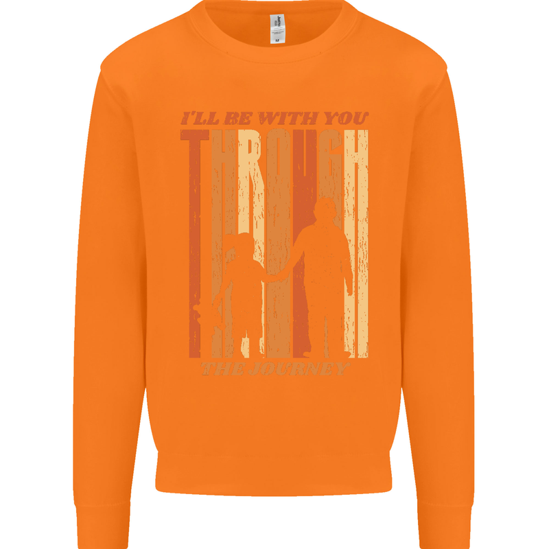 Fathers Day Daddy & Daughter Dad Papa Mens Sweatshirt Jumper Orange