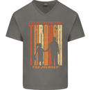 Fathers Day Daddy & Daughter Dad Papa Mens V-Neck Cotton T-Shirt Charcoal