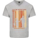 Fathers Day Daddy & Daughter Dad Papa Mens V-Neck Cotton T-Shirt Sports Grey