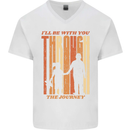 Fathers Day Daddy & Daughter Dad Papa Mens V-Neck Cotton T-Shirt White