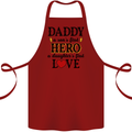 Fathers Day Daughter Love Son Hero Dad Cotton Apron 100% Organic Maroon