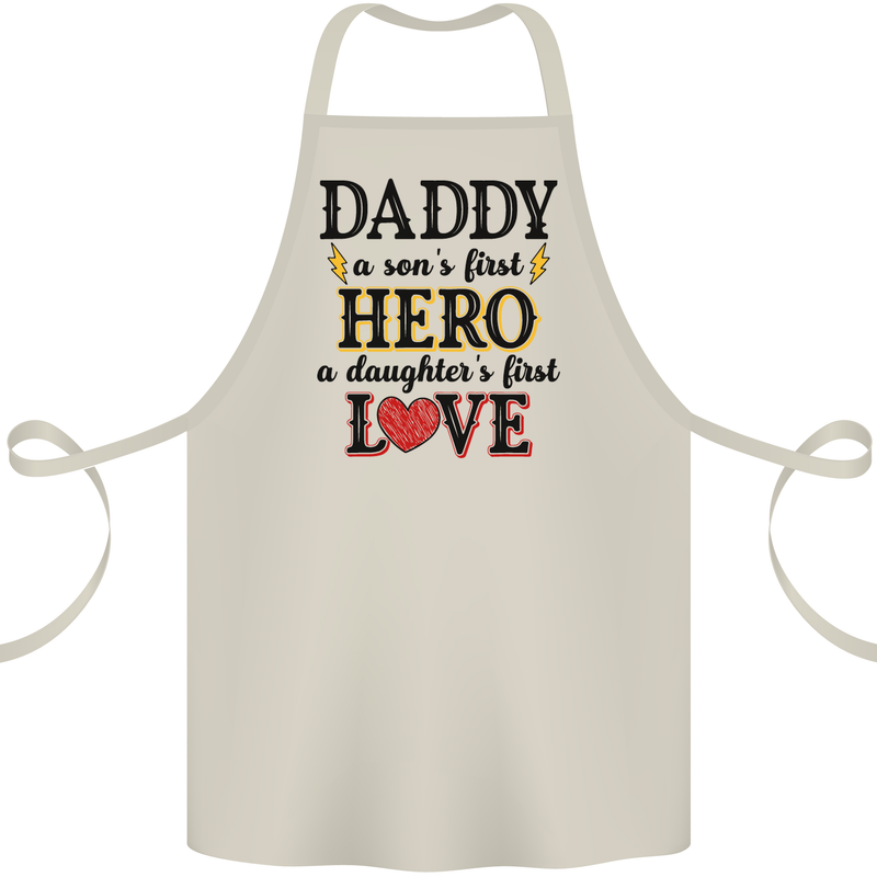 Fathers Day Daughter Love Son Hero Dad Cotton Apron 100% Organic Natural