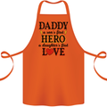 Fathers Day Daughter Love Son Hero Dad Cotton Apron 100% Organic Orange