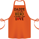 Fathers Day Daughter Love Son Hero Dad Cotton Apron 100% Organic Orange