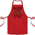 Fathers Day Daughter Love Son Hero Dad Cotton Apron 100% Organic Red