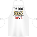 Fathers Day Daughter Love Son Hero Dad Cotton Apron 100% Organic White