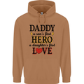 Fathers Day Daughter Love Son Hero Dad Mens 80% Cotton Hoodie Caramel Latte
