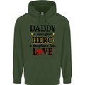 Fathers Day Daughter Love Son Hero Dad Mens 80% Cotton Hoodie Forest Green