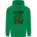 Fathers Day Daughter Love Son Hero Dad Mens 80% Cotton Hoodie Irish Green
