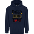 Fathers Day Daughter Love Son Hero Dad Mens 80% Cotton Hoodie Navy Blue