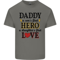 Fathers Day Daughter Love Son Hero Dad Mens Cotton T-Shirt Tee Top Charcoal