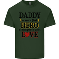 Fathers Day Daughter Love Son Hero Dad Mens Cotton T-Shirt Tee Top Forest Green