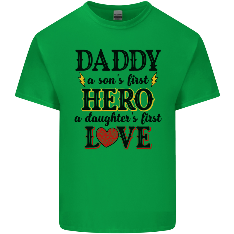 Fathers Day Daughter Love Son Hero Dad Mens Cotton T-Shirt Tee Top Irish Green