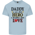 Fathers Day Daughter Love Son Hero Dad Mens Cotton T-Shirt Tee Top Light Blue