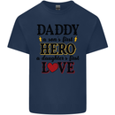 Fathers Day Daughter Love Son Hero Dad Mens Cotton T-Shirt Tee Top Navy Blue
