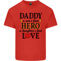 Fathers Day Daughter Love Son Hero Dad Mens Cotton T-Shirt Tee Top Red