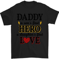 Fathers Day Daughter Love Son Hero Dad Mens T-Shirt Cotton Gildan Black