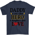 Fathers Day Daughter Love Son Hero Dad Mens T-Shirt Cotton Gildan Navy Blue