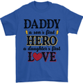 Fathers Day Daughter Love Son Hero Dad Mens T-Shirt Cotton Gildan Royal Blue