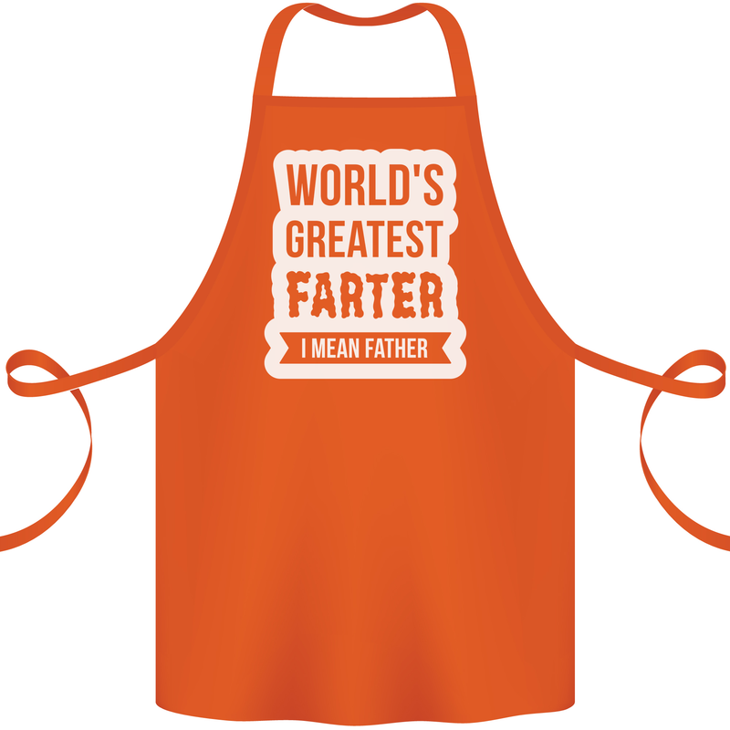Fathers Day Farter Funny Flatulence Fart Cotton Apron 100% Organic Orange