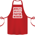 Fathers Day Farter Funny Flatulence Fart Cotton Apron 100% Organic Red