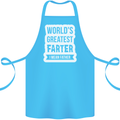 Fathers Day Farter Funny Flatulence Fart Cotton Apron 100% Organic Turquoise