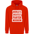 Fathers Day Farter Funny Flatulence Fart Mens 80% Cotton Hoodie Bright Red