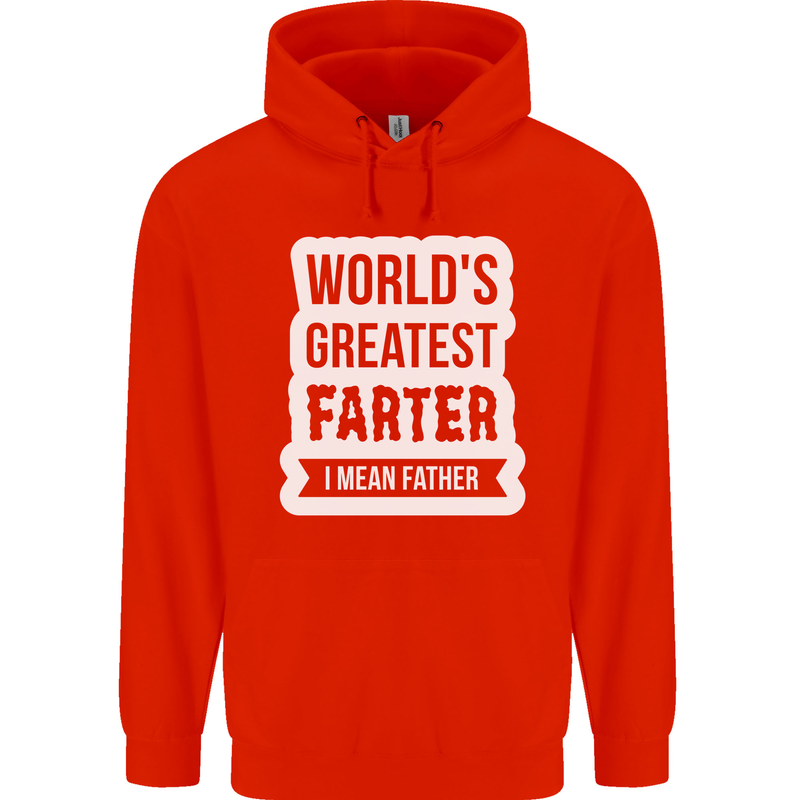 Fathers Day Farter Funny Flatulence Fart Mens 80% Cotton Hoodie Bright Red