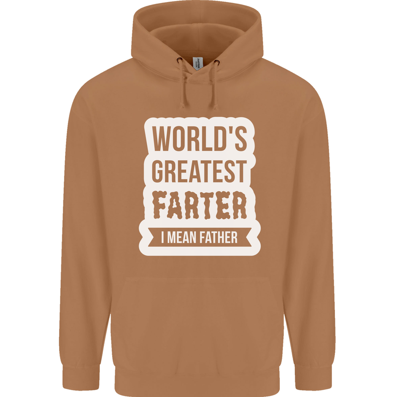 Fathers Day Farter Funny Flatulence Fart Mens 80% Cotton Hoodie Caramel Latte