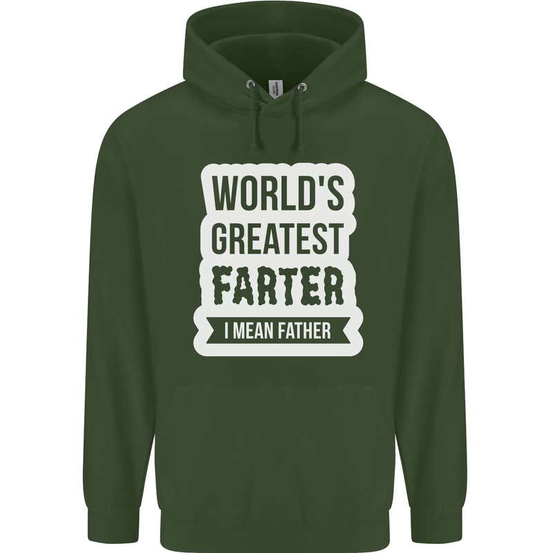 Fathers Day Farter Funny Flatulence Fart Mens 80% Cotton Hoodie Forest Green
