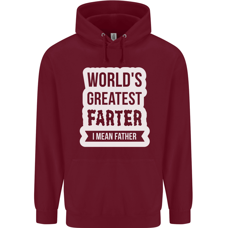 Fathers Day Farter Funny Flatulence Fart Mens 80% Cotton Hoodie Maroon