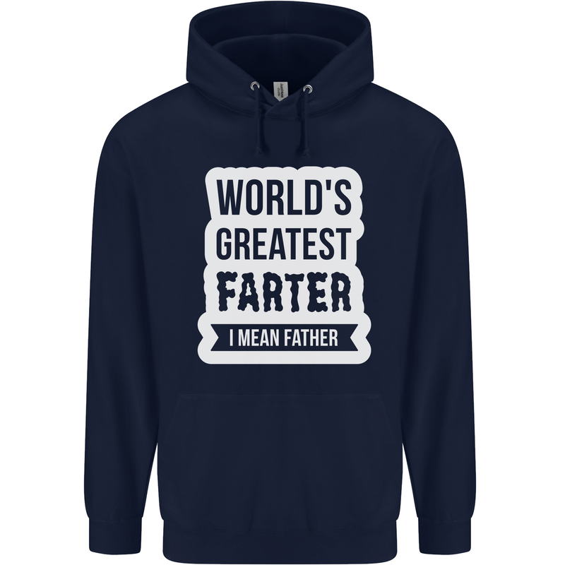 Fathers Day Farter Funny Flatulence Fart Mens 80% Cotton Hoodie Navy Blue