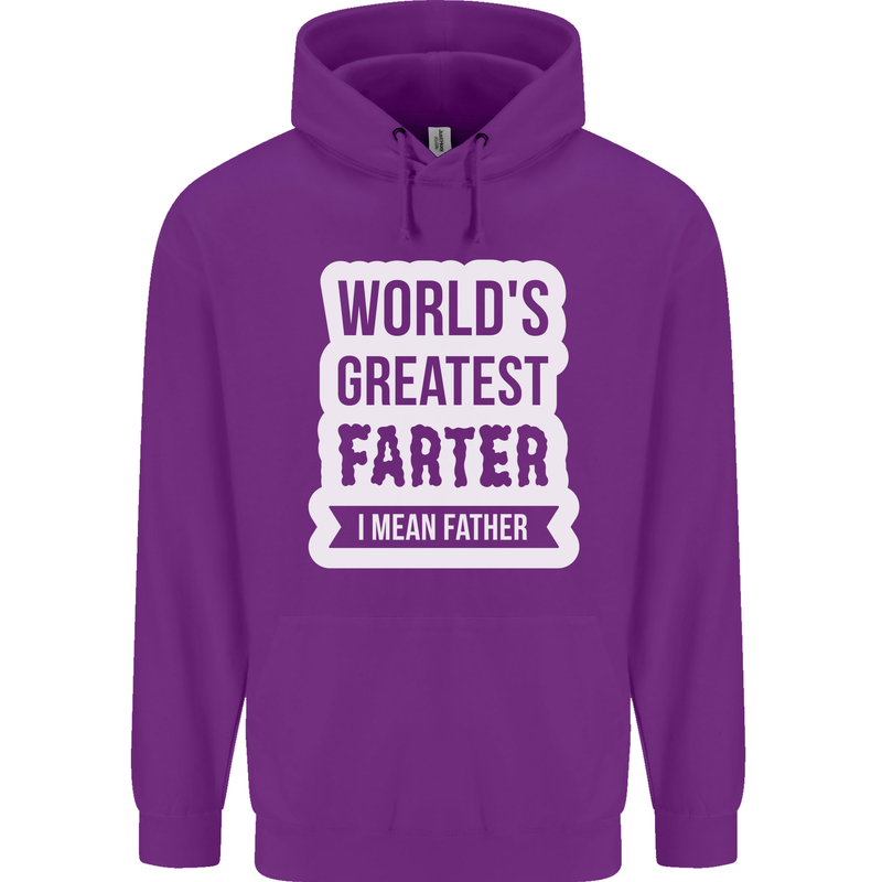 Fathers Day Farter Funny Flatulence Fart Mens 80% Cotton Hoodie Purple