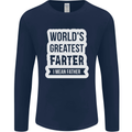 Fathers Day Farter Funny Flatulence Fart Mens Long Sleeve T-Shirt Navy Blue