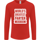 Fathers Day Farter Funny Flatulence Fart Mens Long Sleeve T-Shirt Red