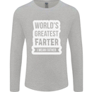 Fathers Day Farter Funny Flatulence Fart Mens Long Sleeve T-Shirt Sports Grey