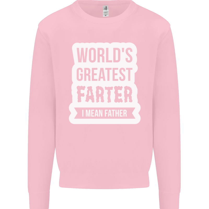 Fathers Day Farter Funny Flatulence Fart Mens Sweatshirt Jumper Light Pink