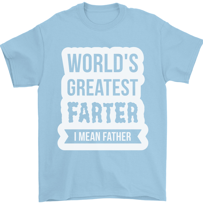 Fathers Day Farter Funny Flatulence Fart Mens T-Shirt Cotton Gildan Light Blue