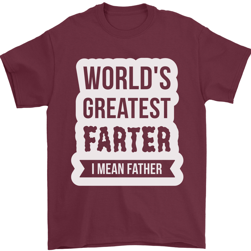 Fathers Day Farter Funny Flatulence Fart Mens T-Shirt Cotton Gildan Maroon