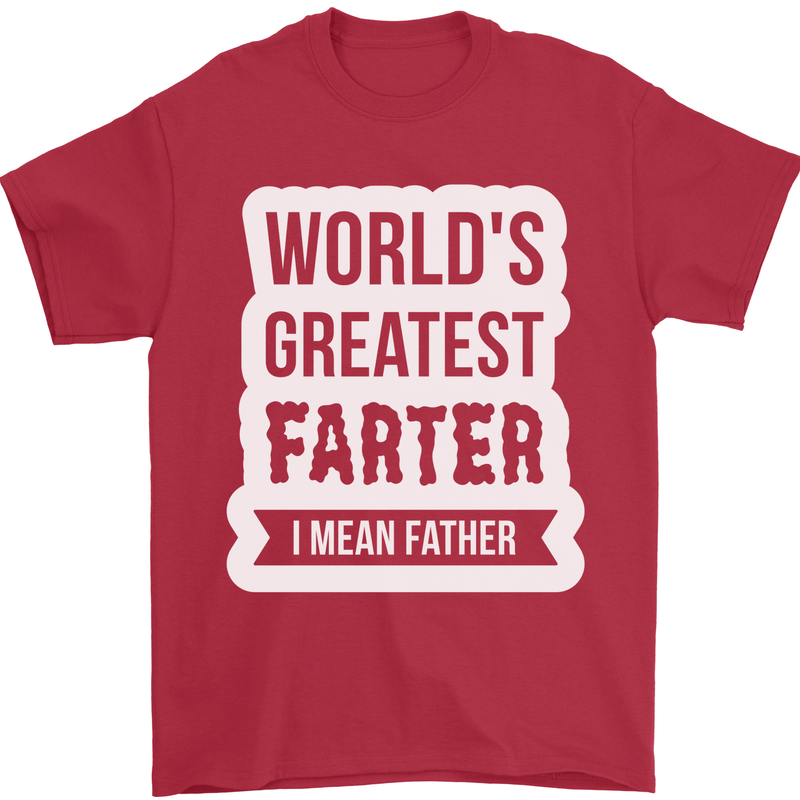 Fathers Day Farter Funny Flatulence Fart Mens T-Shirt Cotton Gildan Red