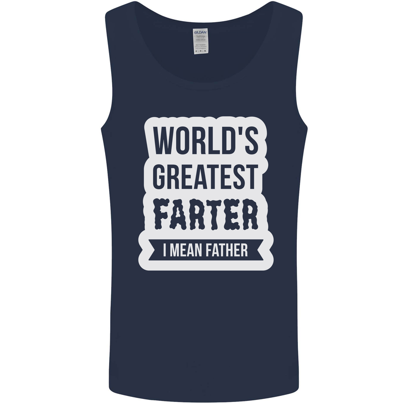 Fathers Day Farter Funny Flatulence Fart Mens Vest Tank Top Navy Blue