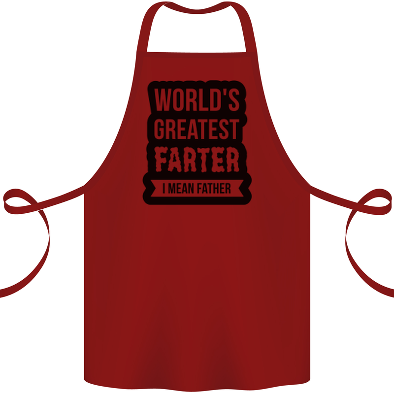 Fathers Day Farter Funny Flatulence Farting Cotton Apron 100% Organic Maroon