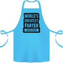 Fathers Day Farter Funny Flatulence Farting Cotton Apron 100% Organic Turquoise